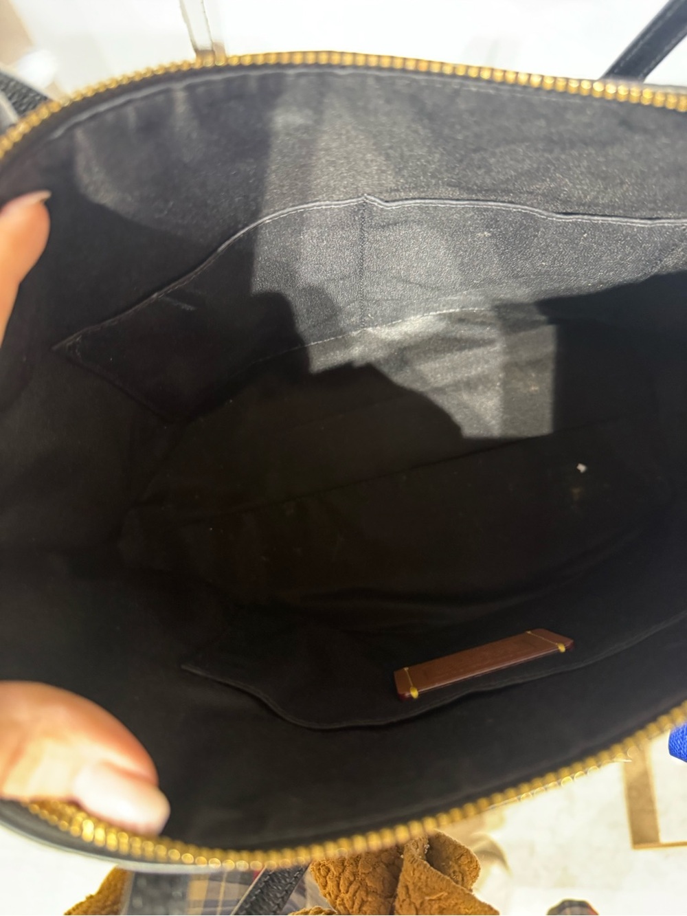 Coach Bella Black Leather Tote with Gold Charm - Picture 4 of 4